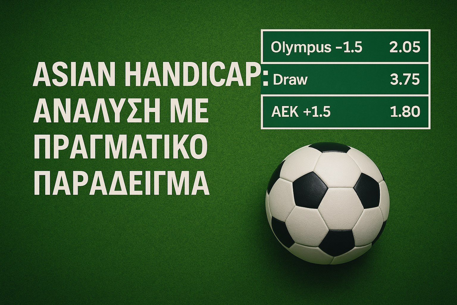 Asian Handicap στο στοίχημα: ανάλυση με πραγματικά παραδείγματα
